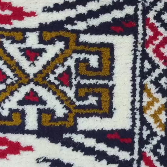 3x1 ft Vintage Turkmen Wool Rug: Hand-Knotted Oriental Accent