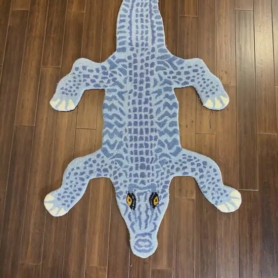 Handmade Wool Alligator Rug: Turkish Kids Room & Nursery Decor