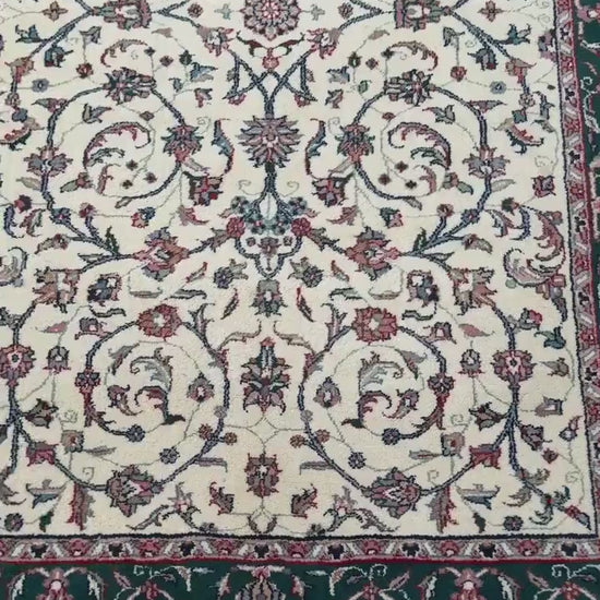 4x7 ft 1960s Vintage Hand-Knotted Wool Tabriz Rug: Oriental Carpet