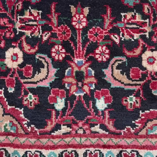 3.6x11 ft Vintage 1930s Runner Rug: Hand Knotted Wool Anatolian Tribal Carpet