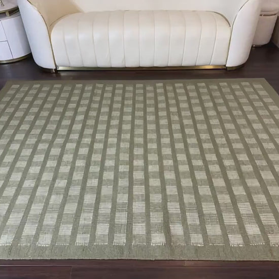 5.3x8 ft Handwoven Wool Oushak Kilim Rug: Flatweave, Boho Home Decor
