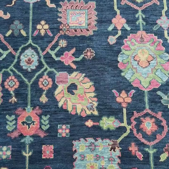8x10 ft Oushak Rug: Hand-Knotted Wool Modern Boho Carpet