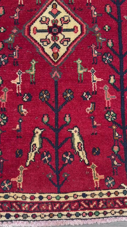 2.7x3.7 ft Vintage Turkish Carpet 1980s | Hand Knotted Wool Anatolian Geometric Village Piece