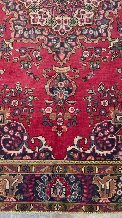 6x9 ft Vintage 1930s Adana Tribal Rug: Hand-Knotted Wool Carpet