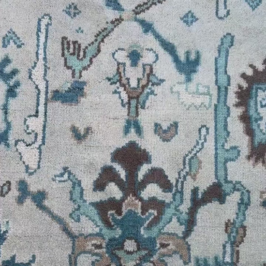 4x6 ft Hand Knotted Wool Oushak Rug: Modern Bohemian Carpet