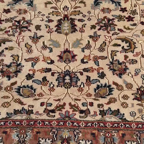 6x4 ft Vintage 1980s Hand Knotted Tabriz Wool Rug: Traditional Oriental Carpet