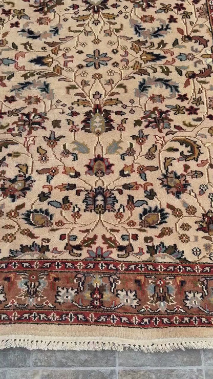 6x4 ft Vintage 1980s Hand Knotted Tabriz Wool Rug: Traditional Oriental Carpet