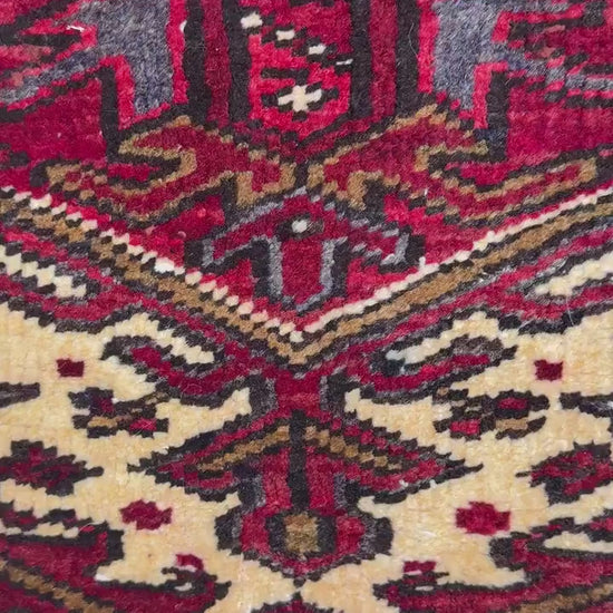9x12.5 ft Tribal Anatolian Geometric 1930s Vintage Rug: Hand Knotted Wool Carpet, Oriental Large Area Rug