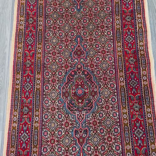 2x12 ft Vintage 1970s Yamoud Rug: Hand Knotted Wool Runner Tribal Hallway Rug