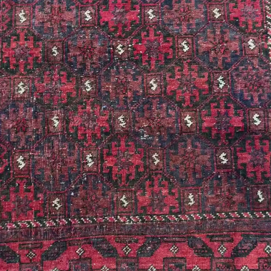 6x3 ft Vintage Zaidan Balouch Wool Rug: Hand-Knotted Tribal Area Rug
