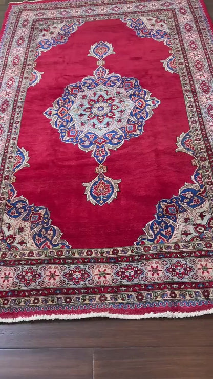 7x4 ft 1960s Amazing Hand Knotted Vintage Traditional Agra Wool Area Rug