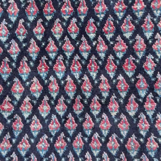 3.4x9.1 ft Vintage 1930s Runner Rug: Farmhouse Anatolian Village Carpet, Hand Knotted Wool Geometric Tribal Design