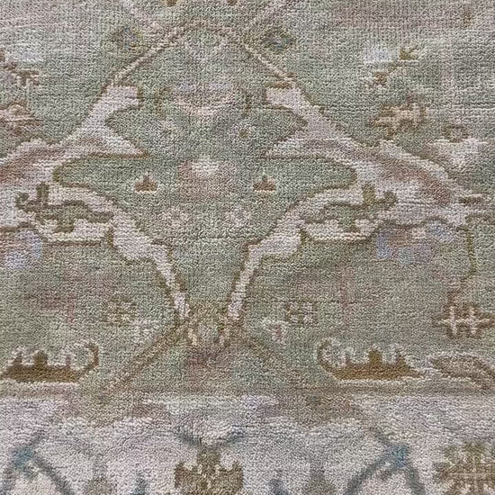 4x6 ft Hand-Knotted Oushak Rug: Multicolored Wool Anatolian Carpet