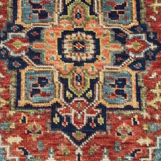 4x6.3 ft Modern Oushak Rug: Multicolored Hand Knotted Wool Bohemian Area Rug