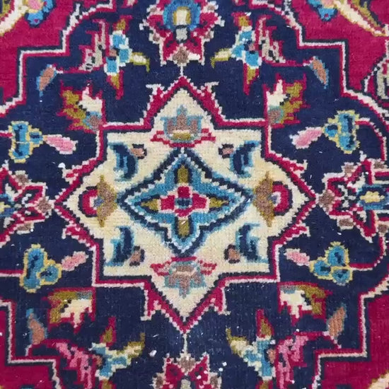 3x4 ft Vintage Wool Rug: 1930s Hand-Knotted Geometric Farmhouse Accent