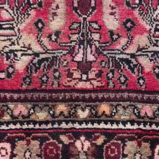 3.5x9.1 ft Vintage 1930s Rug: Authentic Anatolian Tribal Runner, Hand Knotted Wool Geometric Village Carpet