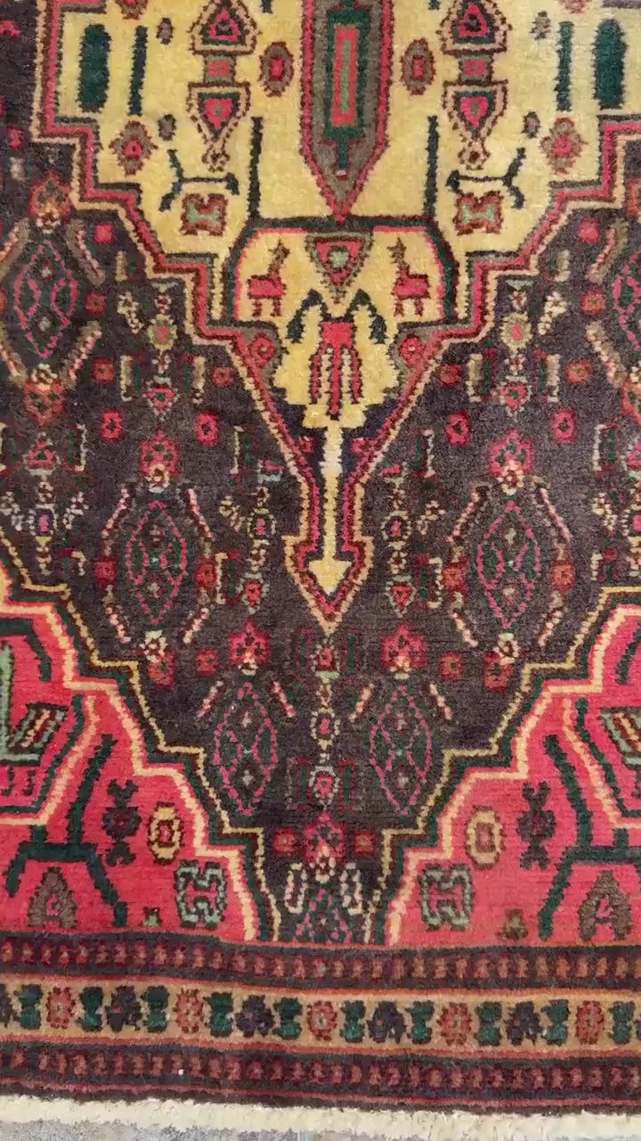 2x3 ft Vintage Anatolian Rug: 1930s Hand-Knotted Wool Geometric Carpet