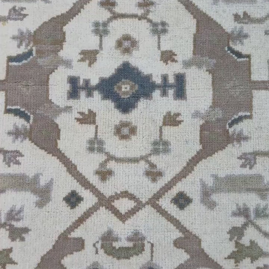 4x6 ft Handmade Oushak Wool Rug: Modern Bohemian Decor