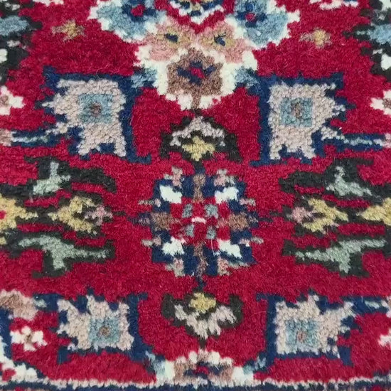 4.9x2.7 ft Vintage Hand Knotted Wool Rug: Bijour Tribal Design
