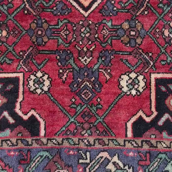 4x7 Vintage Anatolian Rug, Hand Knotted Turkish Geometric Wool Rug