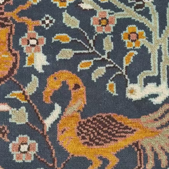 3x5 ft. Oushak Hand Knotted Rug: Vintage Tree of Life & Birds Design Wool Bohemian Area Carpet