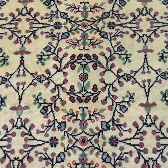 7x5 ft Vintage 1990s Qaisery Wool Rug, Hand Knotted Oriental Carpet, Geometric Anatolian Area Rug