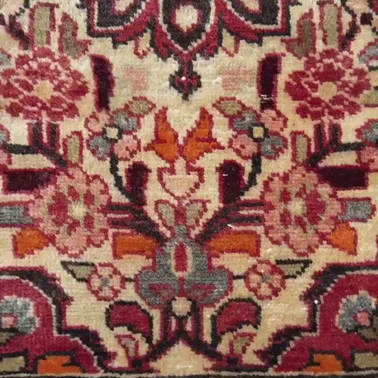 1930s Turkish Village Rug: Hand-Knotted Wool Geometric Accent Carpet 2.1x3.1 ft