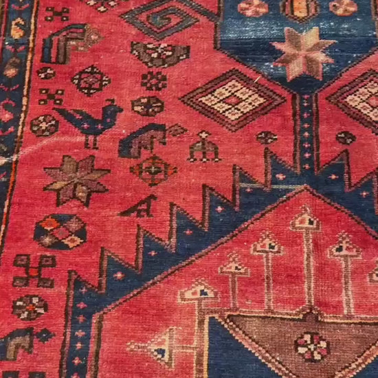 4x7 ft 1930s Vintage Tribal Wool Rug Hand-Knotted Anatolian Carpet