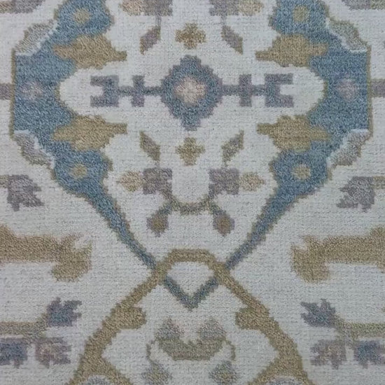 4x6 ft Hand-knotted Oushak Turkish Rug: Modern-Style Wool Carpet