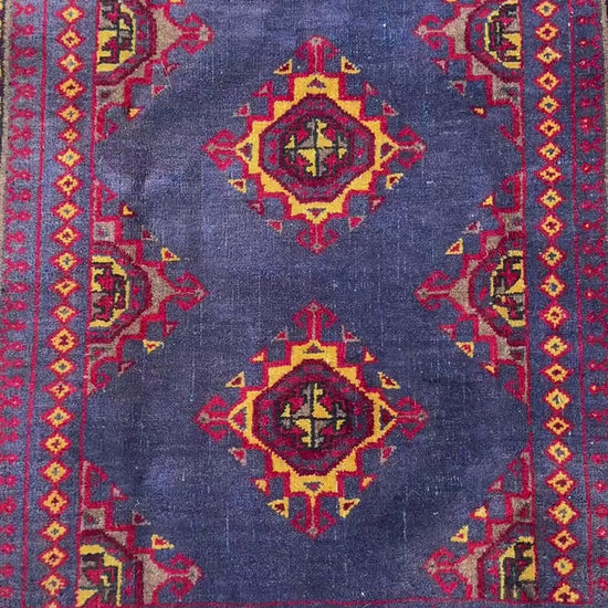5.3 x 3.4 ft Vintage Turkmen Dowlatabad Wool Rug Hand Knotted Afghan
