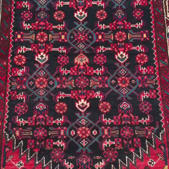 3x10 ft Vintage 1970s Hamidoun Runner Rug: Hand Knotted Wool Tribal Hallway Village Design Carpet