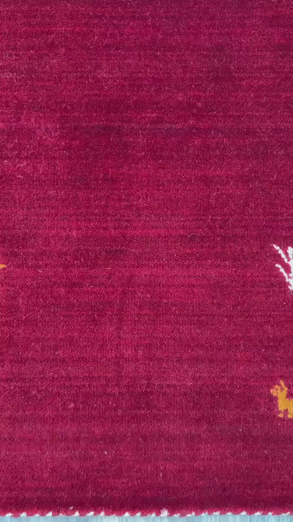 2x3 ft Bohemian Gabbeh Rug, New Hand Made Gabbeh Contemporary Wool Oriental Small Area Carpet