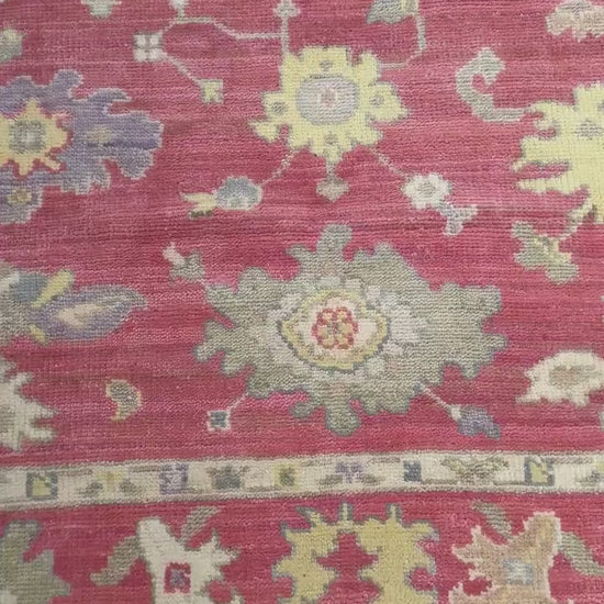 8x10 ft Handmade Turkish Oushak Wool Rug: Modern Bohemian Carpet