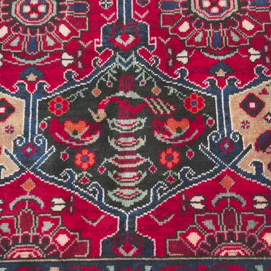 7x4 ft Vintage Hand-Knotted Hamidoun Rug: Bohemian Wool & Acrylic Carpet