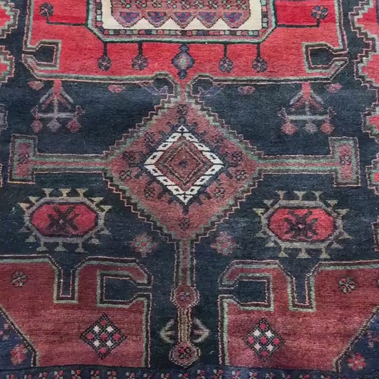 4x7 ft Anatolian 1940s Geometric Rug: Hand Knotted Wool Farmhouse Runner