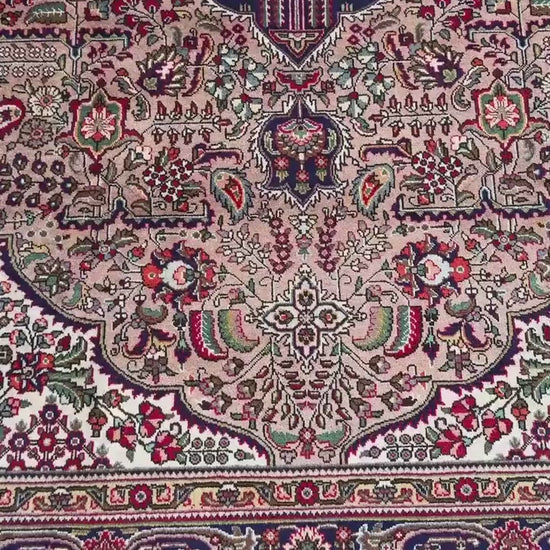 8.4x11.5 ft. Vintage 1940s Kashan Royal Design Rug: Hand Knotted Wool Oriental Bohemian Large Carpet