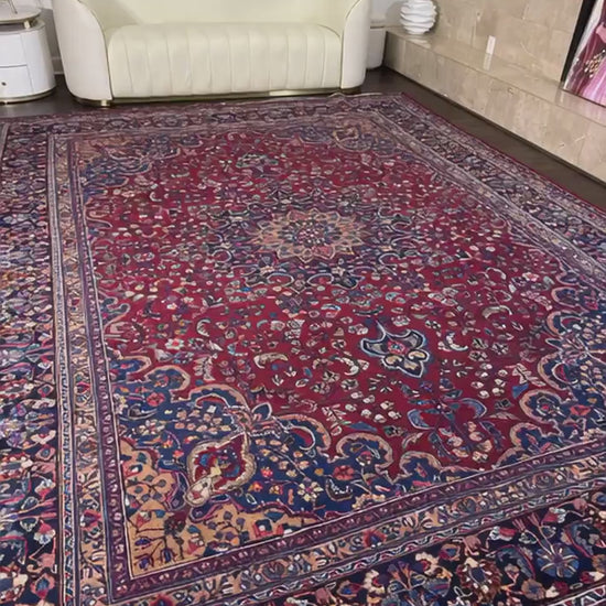10x13 ft. 1940s Khorasan Rug Hand-Knotted Wool, 200 KPSI